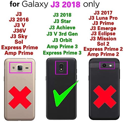 Съвместим с Samsung Galaxy J3 Orbit J 3 Star 2018 Чанта-портфейл 3J Achieve и Ретро Кожен калъф-за награда,