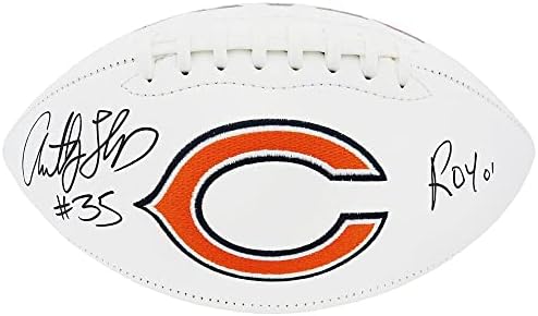 Антъни Томас Подписа Логото на Jarden Chicago Bears Бял Панел с пълен размер на Футболна топка с РОЙ'01 - Футболни топки с Автографи