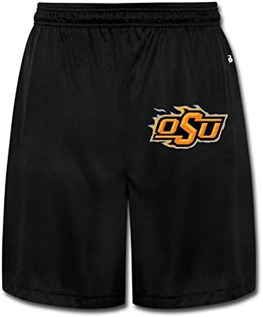 ZZYY Мъжки Сладки Къси Панталони С Логото на Университета на щата Оклахома, За физически Упражнения Черен Цвят