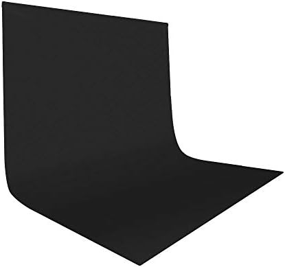 UTEBIT 10x12ft Черен Текстилен Фон за Снимки Портативен Сгъваем 3x3,6 м Черен Полиестер Фон Лист за Видеостудийной
