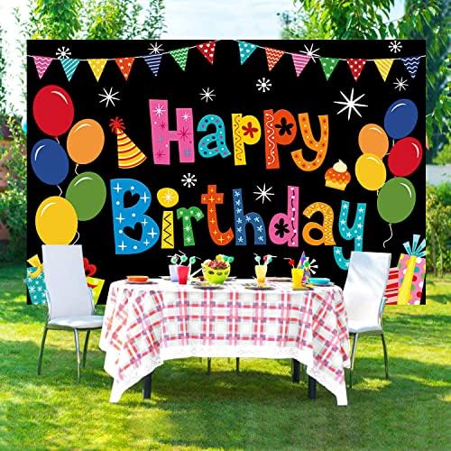 DIZHI Фон за Банер честит Рожден Ден Цветни Декорации за Партита честит Рожден Ден на Голяма Фона на Надписи в Двора честит Рожден Ден, за Парти по случай рождения Ден