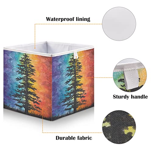 Ретро кутия за съхранение на кубчета във формата на дърво, Млечния Път, Сгъваеми кутии за съхранение, Водоустойчив