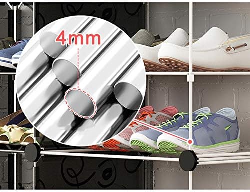 ZEELYDE Стойка за обувки, Рафтове 2 Колони 6-Различен Пластмасова С Подвижна врата За съхранение на 24 Чифта