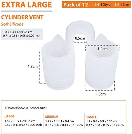 Удължител за облекчаване на синусите (опаковка от 12 броя размер XL) Меки силиконови вентилационни отвори - най-Лесното решение за snorers в носа - многократна употреба х?