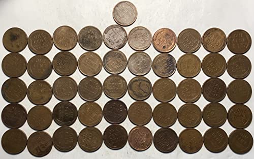 1954 P Линкълн Пшеничен Цент, Пени Ролка 50 Монети Пени Продавачът Е Изключително Добър
