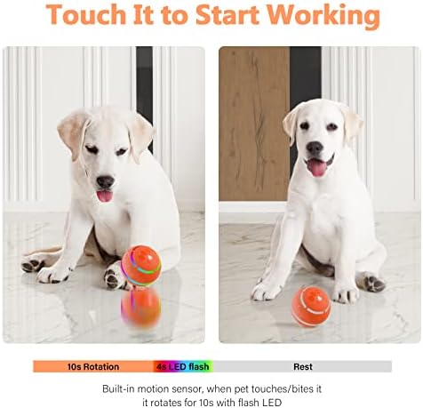 Интерактивна играчка топка за кучета EIODEAR с led светкавица, която се презарежда Зъл Топката От трайни безопасен TPU, играчки с подвижни топка за кучета / Котки с 2 режим?