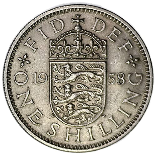 1958 Великобритания Елизабет II Английски щит КМ# 904 Шилинг Много добър