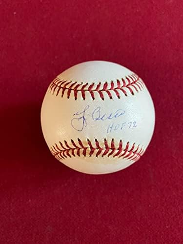 Йога Берра, с автограф (JSA) Бейзбол с /HOF Ins. (Редки / Реколта) - Бейзболни топки с автографи