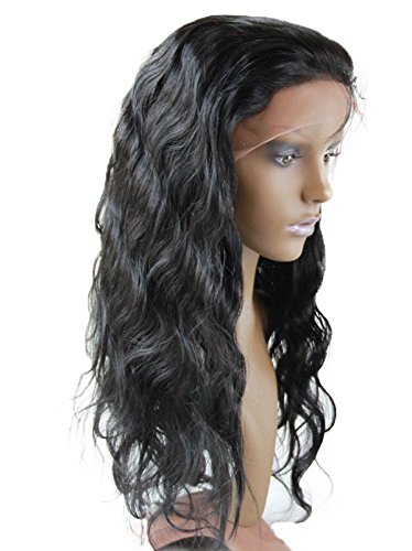 Красива 20-инчов перука от естествена коса на дантели за черната жена, дълга перука от естествена коса китайската
