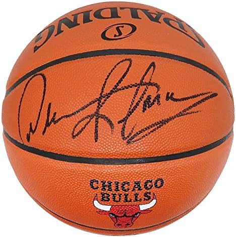Денис Родман, подписано Реплика на Серия от игрите с логото на Spalding Chicago Bulls NBA Basketball - Баскетболни