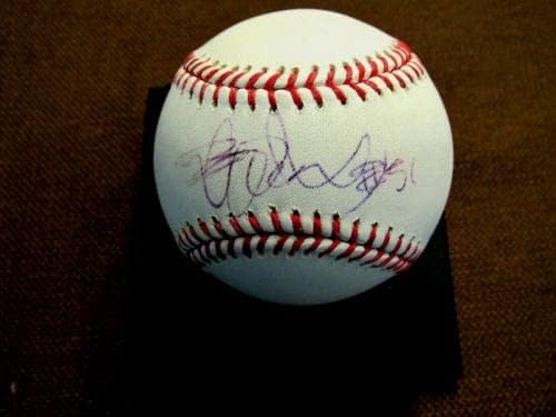 Ичиро Сузуки # 51 Моряците Янкис Марлинс Подписано Писмо Auto Oml Baseball Jsa - Бейзболни топки с Автографи