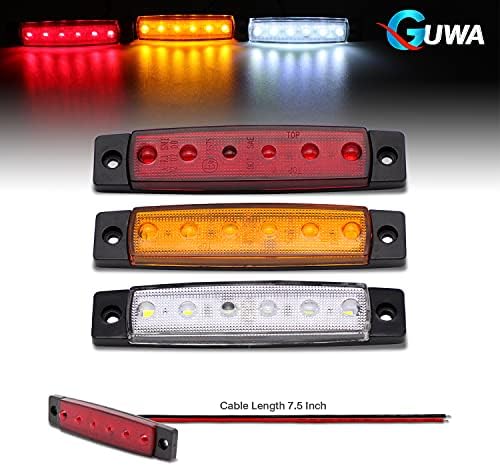 GUWA 20 БР 3,8 Амбър 6 LED Габаритный Фенер За Камион с Ремарке, Задните Светлини, Тънки Странични Габаритни
