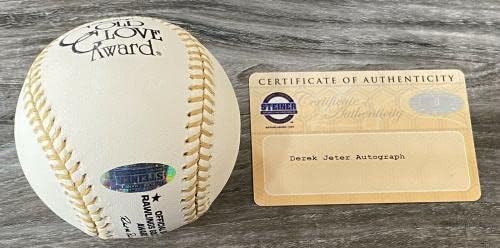Дерек Джитър Подписа Златна Ръкавица Sweet Spot Baseball Steiner Ню Йорк Янкис L@@K - Бейзболни топки с Автографи