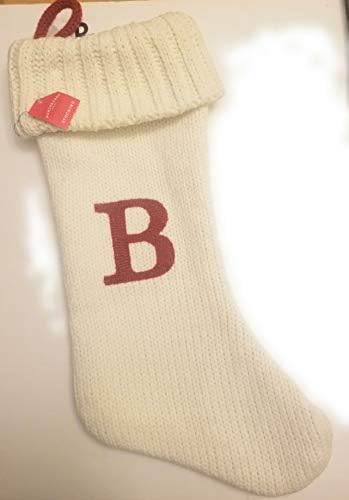 Wondershop Target Коледен Вязаный Зимата Бели Чорапи С Монограм и Буква B Размер 19 инча
