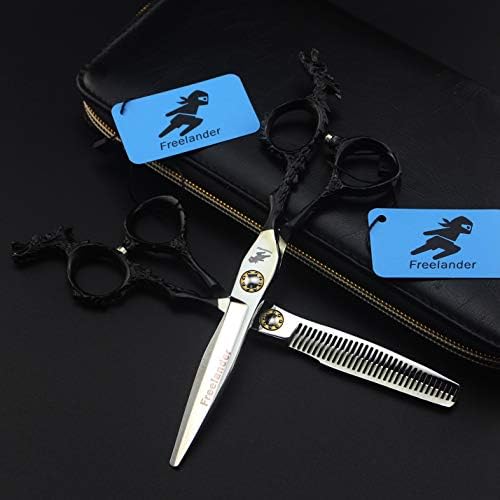 Професионален 6,0 инча (черен) Комплекти Ножици за Подстригване на Коса Фризьорски Ножици от Неръждаема Стомана