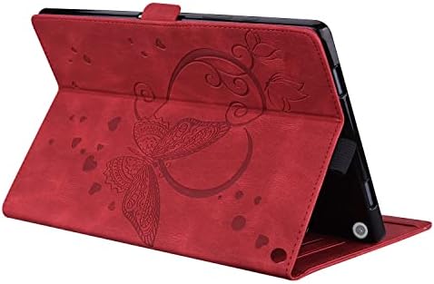 Калъф за таблет На Kindle Fire HD 10 Tablet Case & Fire HD 10 Plus Case (11-то поколение, випуск 2021 година), Сгъваема поставка с релефни изображения на пеперуди, Защитен калъф, устойчив на уд