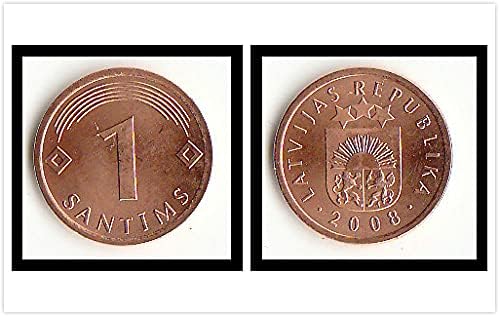 Европейската Новата Европейска Нова монета Литва 1 Точка Сувенири Чуждестранни монети Латвия 1 Синиш Монети