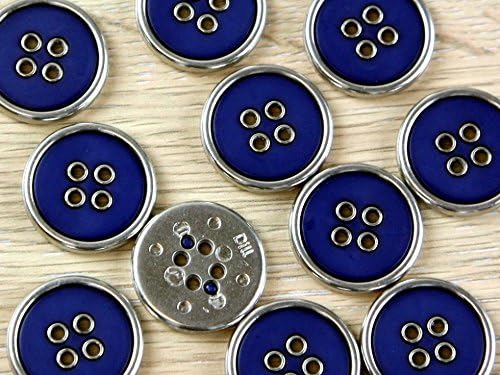 Метални Копчета за якета и палта с кръгли 4 дупки Dill Тъмно-син цвят на бутон