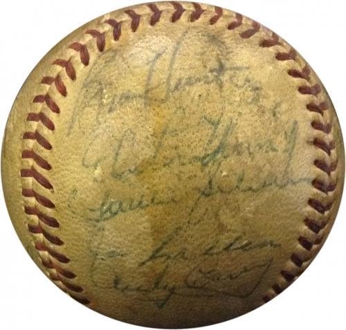Бейзбол екип на Янкис на 1950-те Подписа на ЙОГА БЕРРА whitey Ford Риццуто Авто CBM - Бейзболни Топки С Автографи