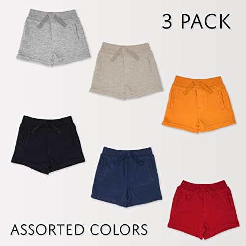 Къси панталони от памук, с завязками Andrew Scott за малки момчета И момичета, Френски Хавлиени шорти с завязками - Няколко опаковки (3 опаковка - Чанта за носене Различни ?