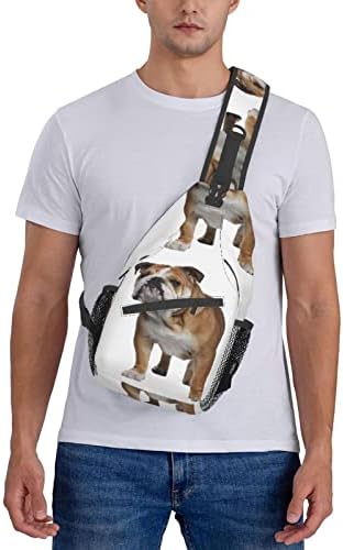 Диагонално Чанта за почивка OCELIO English Bulldog, Раница-прашка с едно рамо, Подходящ За пътуване и Туризъм, Нагрудная чанта-раница