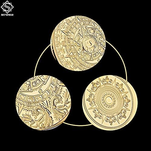 Златна Монета На Маите В Мексико Календар Пророчеството На Маите Възпоменателна Монета Реколта Полска Монета