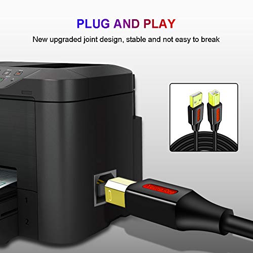 Кабел за принтер 6 фута, USB-кабел за принтер Високоскоростен USB 2.0 щепсела от A до щепсела тип B Кабел за