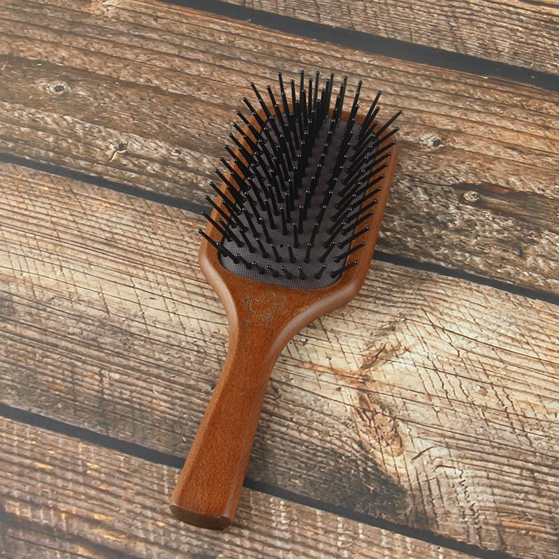 Четка за коса от естествена дървесина Manis Zuo, дамски или мъжки четка за коса, четка за влажни суха коса,