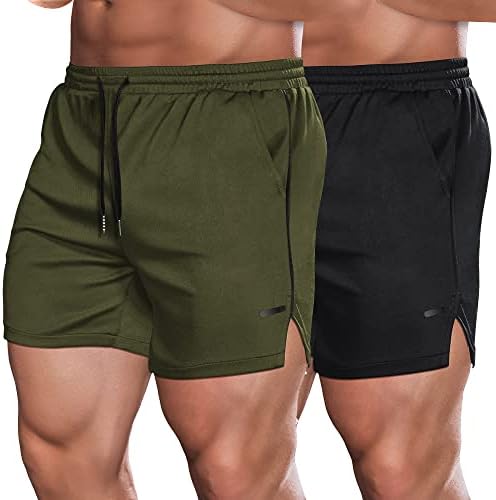 COOFANDY/Мъжки Шорти за тренировки във фитнеса от 2 Опаковки, Мрежести Леки Панталони За Бодибилдинг, Спортни