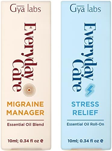 Определени масла за облекчаване на главоболие и стрес, Мигрена - Набор от Етерични масла Чисто Терапевтичен клас - 2x10 мл - Gya Labs