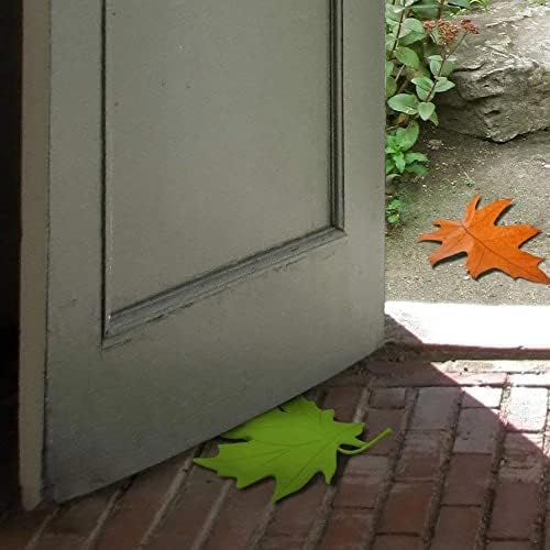 XBWEI 1БР Клен Есенни листа Стил Домашен интериор Пръст Сигурността на Вратата Стопор Врата акцент (Цвят: бял-Динозавър