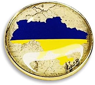 Набор от игли за Украйна, на жени с флага на Украйна, Карта на хартата на Украйна, Комбинирана жени за лацкана хартата на Украйна, 3 игли, жълто, синьо