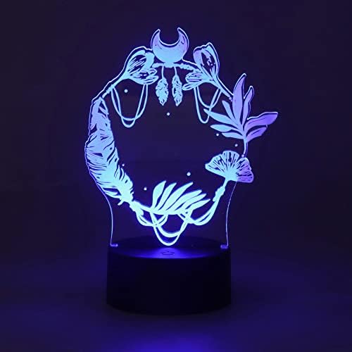 FTVOGUE 3D лека нощ LED 3D Цветя Настолна Лампа 7 Цвята Сензорен Прекъсвач малка странична Лампа за Детска Декорация