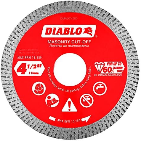 Diablo by Freud DMADC0450 4-1/2 инча. Отрязващи дискове с диамант непрекъснато джанта за зидария