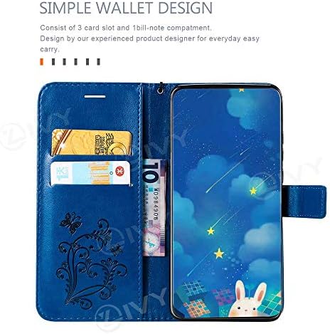 Чанта-портфейл IVY Galaxy A12 с пеперуда за Samsung Galaxy A12 Case - лилаво