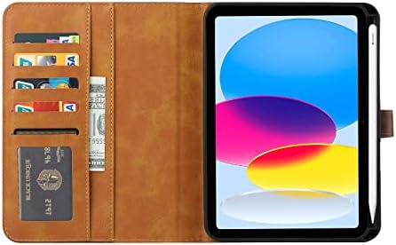 Калъфи за таблети Калъф за таблета iPad на 10-то поколение 10,9 инча, издаден през 2022 г. премиум-клас изкуствена кожа с магнитна закопчалка, флип-надолу делото-поставка с
