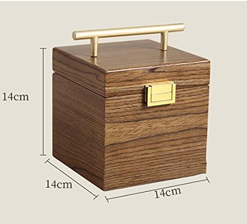 Ковчег За Бижута Кутия-Органайзер За Бижута Дървена Квадратна Кутия За Съхранение на Бижута Подарък Калъф за