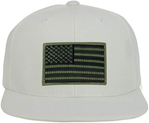Бейзболна шапка Armycrew Младежки размер Цвят на Зехтин с Нашивкой Американски Флаг с Плосък Клюн възстановяване
