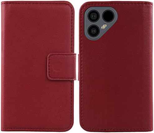 Калъф от естествена кожа Gukas за Fairphone 4, чантата 6,3 премиум-клас, флип-надолу защитна капачка, кожен
