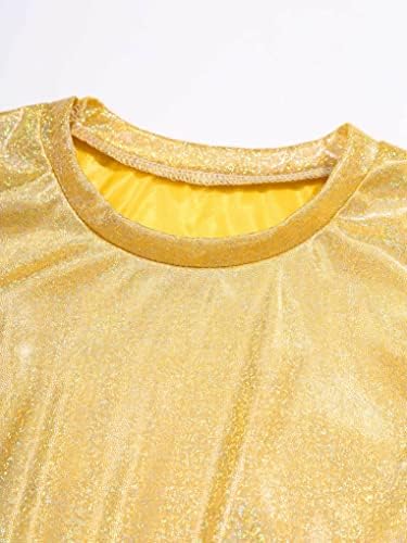 Aiihoo/ Бебешки Блузи с Блестящ Метален Модел за Момичета, Тениска с Къси Ръкави за Момчета, Костюм за съвременно