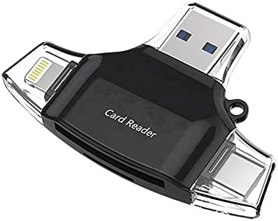 Смарт притурка на BoxWave, който е съвместим с Nokia C30 (смарт притурка от BoxWave) - Устройство за четене на SD карти AllReader, четец за карти microSD, SD, Compact USB за Nokia C30 - Черно jet black