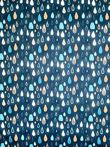 Модерен плат G. K Softshell с принтом rain Blue, Водоустойчив Водоотблъскваща тъкан Soft Shell (дължина 1,5