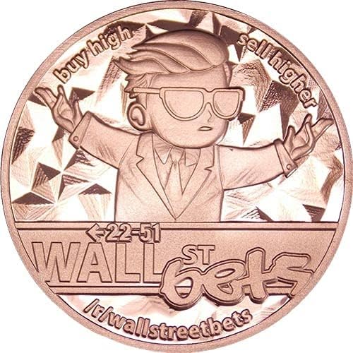 Меден кръг за залагане на Wall street- 1 унция Тази, 999% мед - Без покритие - са подбрани монета с ограничен
