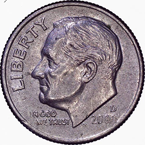 2000 D Десет цента Рузвелт 10 цента е Много Добре