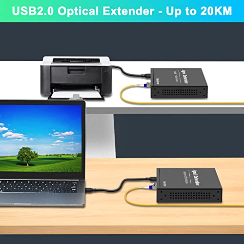 Удължител за USB LornCeng по оптоволокну дължина до 20 км, удължителен кабел USB2.0 по однорежимному или многорежимному