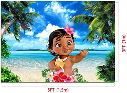 Годишният Фон за снимки на Бебето Моаны, Плаж, Океан, Тропически плаж, Крайбрежен Остров, Палми, Фон За Снимки,
