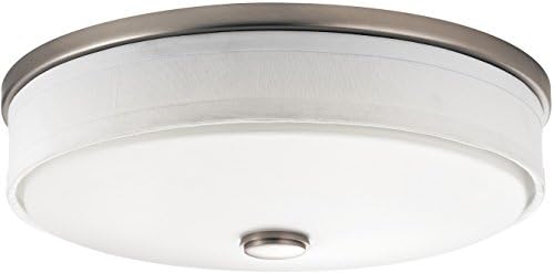 Тавана лампа Kichler 13 LED Скрит монтаж с Ленено абажуром и бяло акрилно рассеивателем от полиран никел