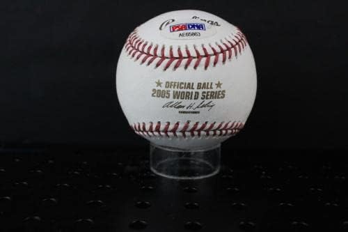 Ей Джей Пьержински Подписа Автограф на бейзбола World Series 2005 Auto PSA/DNA AE65863 - Бейзболни топки с автографи