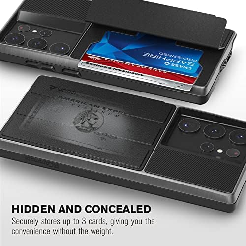 Чанта-портфейл VENA vCommute, съвместим с Samsung Galaxy S23 Ultra (2023), (защита от падане на военен проба),