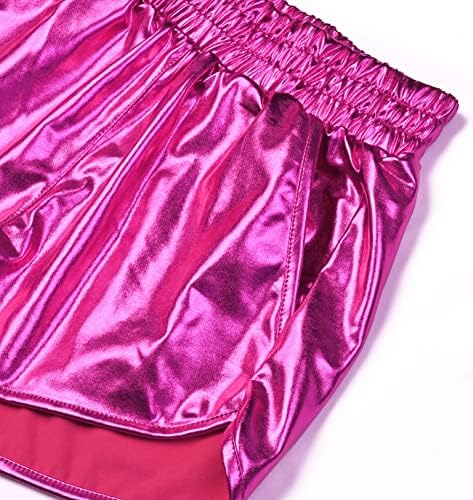 Модни Дамски къси Панталони с Метален Блясък, Брилянтен Горещ Костюм За Йога